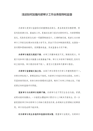 浅谈如何加强内部审计工作业务指导和监督.docx