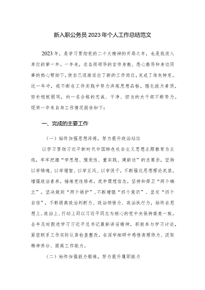 新入职公务员2023年个人工作总结范文.docx
