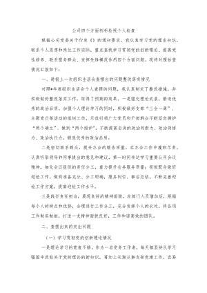 公司四个方面剖析检视个人检查.docx