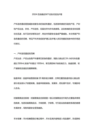 2024危急重症孕产妇的识别及护理.docx