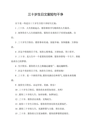 三十岁生日文案短句干净.docx