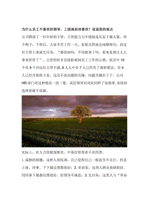 为什么员工不喜欢的领导上面高层却喜欢？说说我的观点.docx