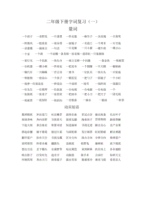 二年级下册量词和词语搭配复习.docx