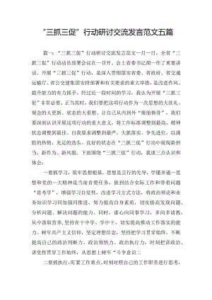 “三抓三促”行动研讨交流发言范文五篇.docx