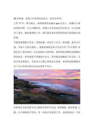 35岁的我发现工作真的没有意义你们认同吗？.docx