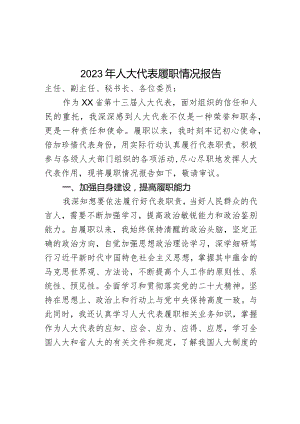 2023年人大代表履职情况报告.docx