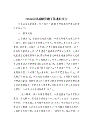 2023年抓基层党建工作述职报告.docx