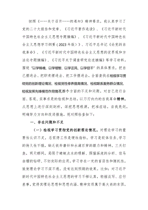 2023年度主题教育专题组织生活会个人对照检查材料.docx