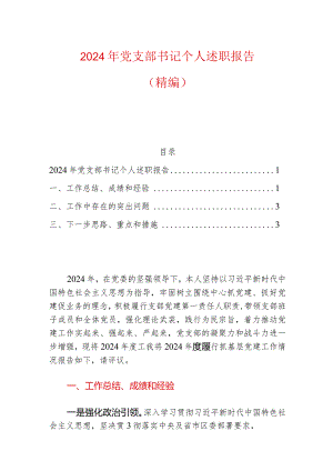 2024年党支部书记个人述职报告（精选）.docx