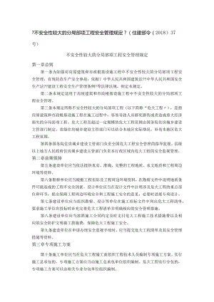 《不安全性较大的分部分项工程安全管理规定》.docx