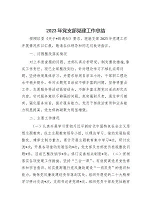 2023年党支部党建工作总结.docx