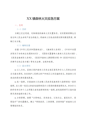 XX镇森林火灾应急方案.docx
