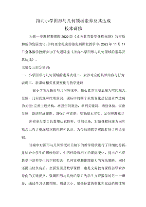 2022年11月“指向小学图形与几何领域素养及其达成”校本研修.docx