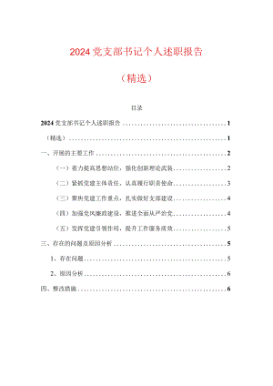 2024党支部书记个人述职报告（精选）.docx