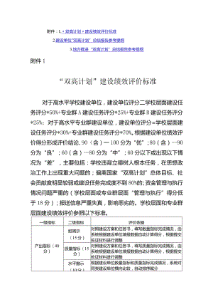 “双高计划”建设绩效评价标准、建设单位、地方推进总结报告提纲.docx