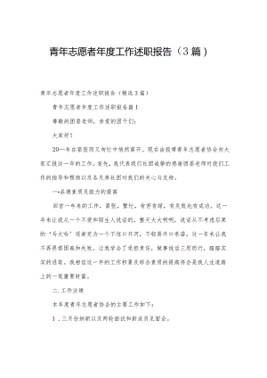 青年志愿者年度工作述职报告（3篇）.docx