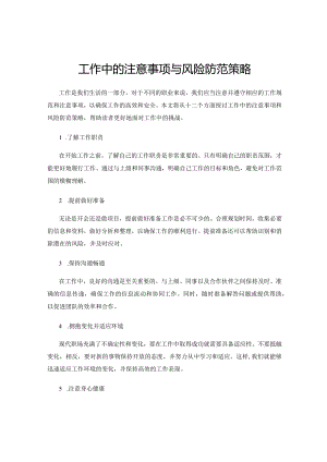 工作中的注意事项与风险防范策略.docx