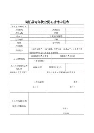 凤阳县青年就业见习基地申报表.docx