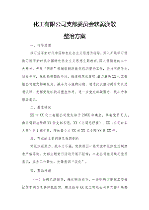 化工有限公司支部委员会软弱涣散整治方案.docx