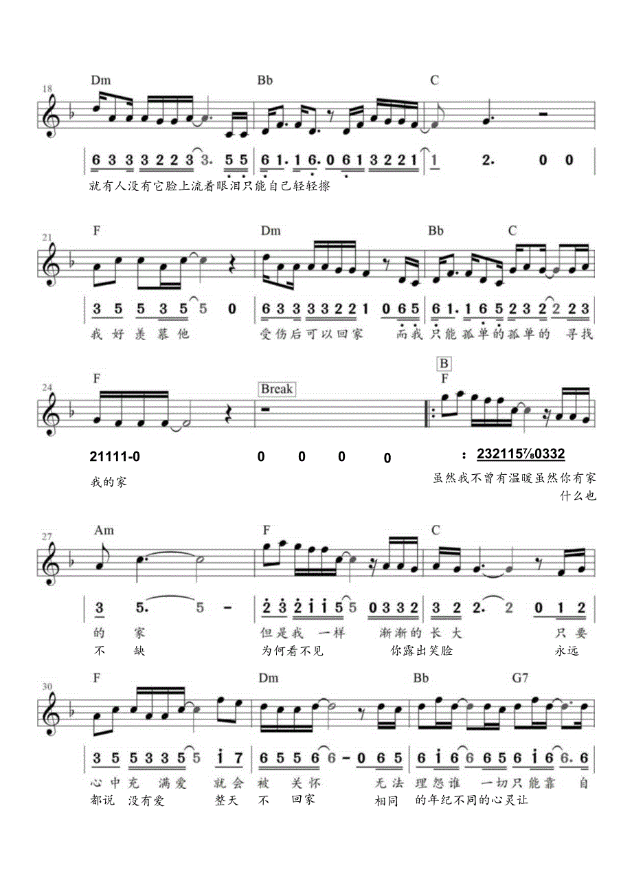 我想有个家高清电子琴谱五线谱.docx_第2页
