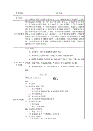 会计（财务管理部门）岗位的实习总结——以上海糯喻餐饮管理有限公司为例开题.docx