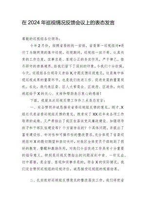 在2024年巡视情况反馈会议上的表态发言.docx