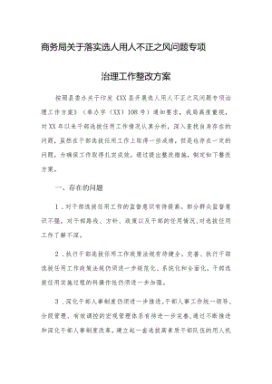 关于落实选人用人不正之风问题整改方案.docx