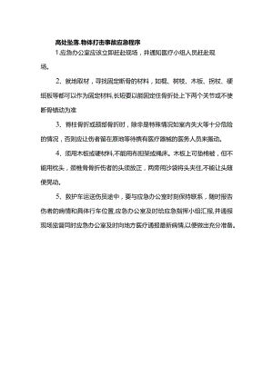 高处坠落、物体打击事故应急程序.docx