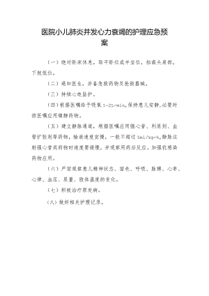 医院小儿肺炎并发心力衰竭的护理应急预案.docx