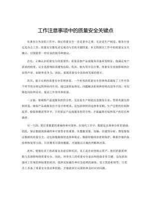 工作注意事项中的质量安全关键点.docx
