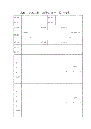承德市避暑山庄杯申报表及评选办法.docx