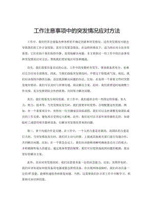 工作注意事项中的突发情况应对方法.docx