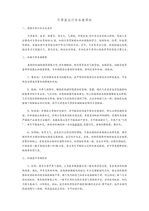 冬季安全行车注意事项.docx