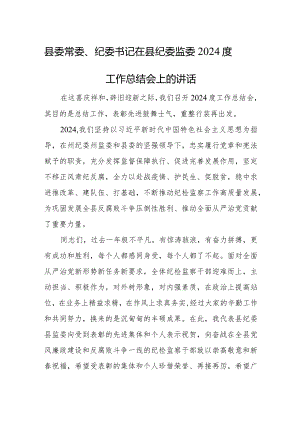 县委常委、纪委书记在县纪委监委2024度工作总结会上的讲话.docx