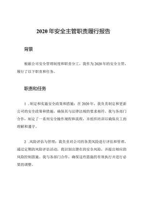 2020年安全主管职责履行报告.docx