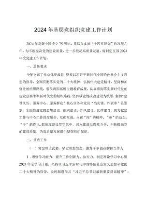 2024年基层党组织党建工作计划.docx