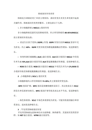肺癌基因突变类型.docx