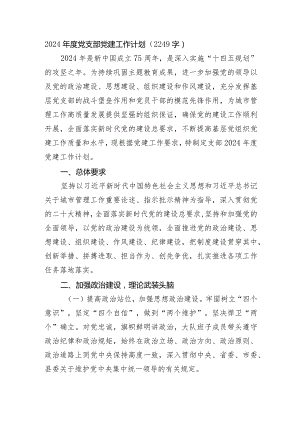 2024年度党支部党建工作计划要点.docx