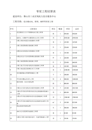 零星工程结算表.docx