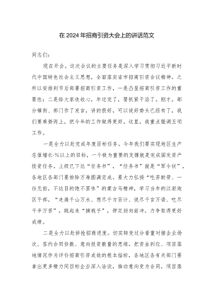 在2024年招商引资大会上的讲话范文.docx