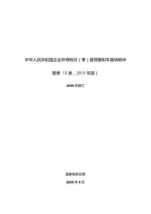 所得税B类申报表模板.docx