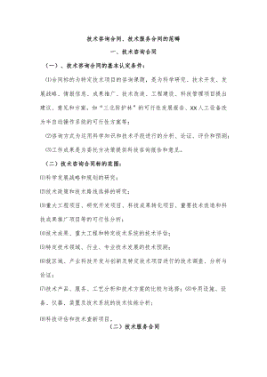 技术咨询、技术服务合同登记范畴.docx