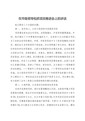 在市级领导包抓项目推进会上的讲话.docx