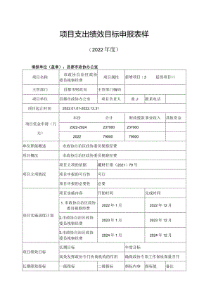 项目支出绩效目标申报表样.docx