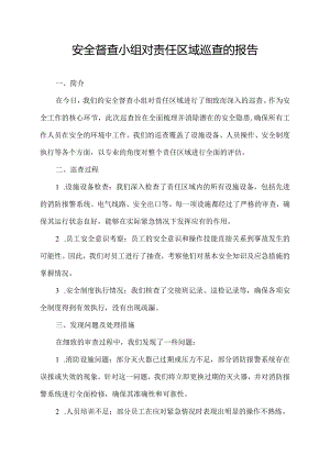 安全督查小组对责任区域巡查的报告.docx