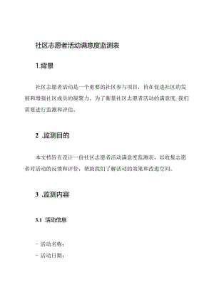 社区志愿者活动满意度监测表.docx