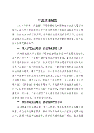 党员领导干部年度述法报告.docx