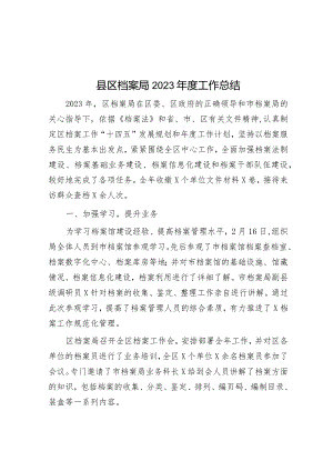 县区档案局2023年度工作总结.docx