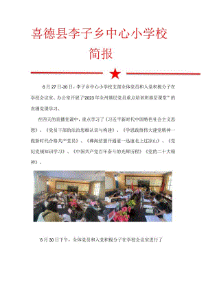 2023年李子中心校小学培训简报.docx