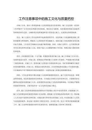 工作注意事项中的施工文化与质量把控.docx